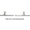Clips for recessed panels without screws